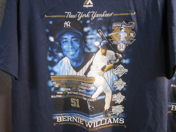 ヤンキースの名プレイヤー「５１」バーニーウィリアムズTシャツが入荷